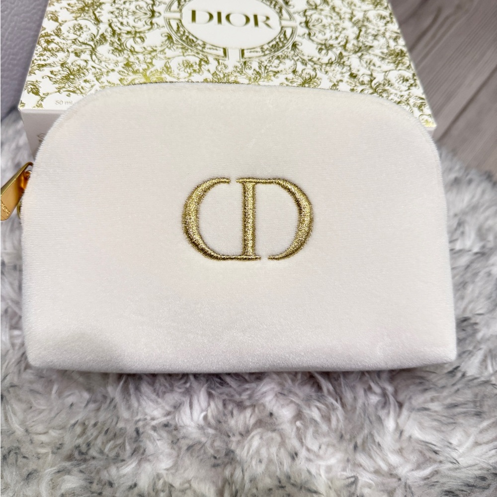 Dior White and Gold Women's Bag/Dior Cosmetic bag